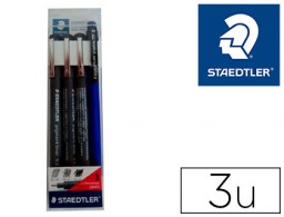 3 rotuladores calibrados Staedtler micrométricos 0,2 -0,4- 0,8 mm. tinta negra  + portaminas 777